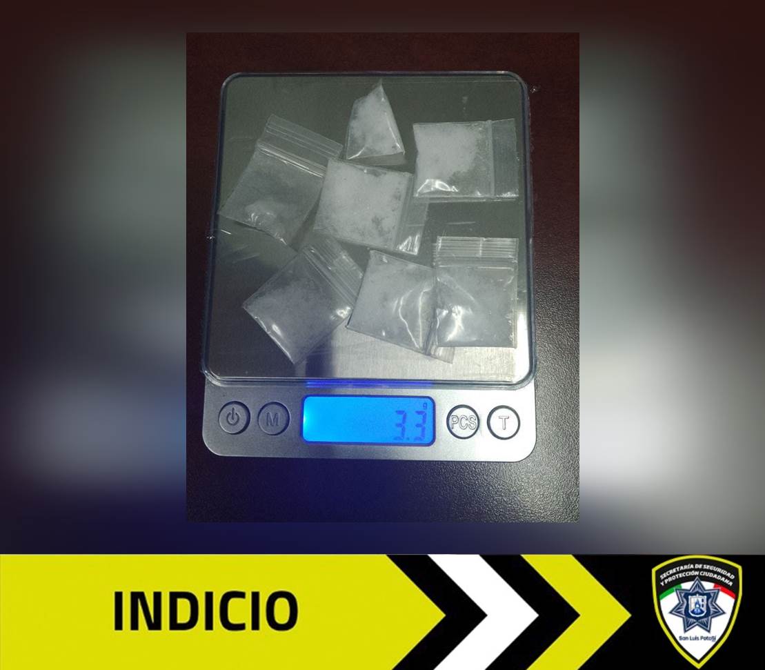 En patrullajes de seguridad sobre la colonia Nuevo Progreso, SSPC detiene a sujeto en posesión de varias dosis de droga conocida como cristal