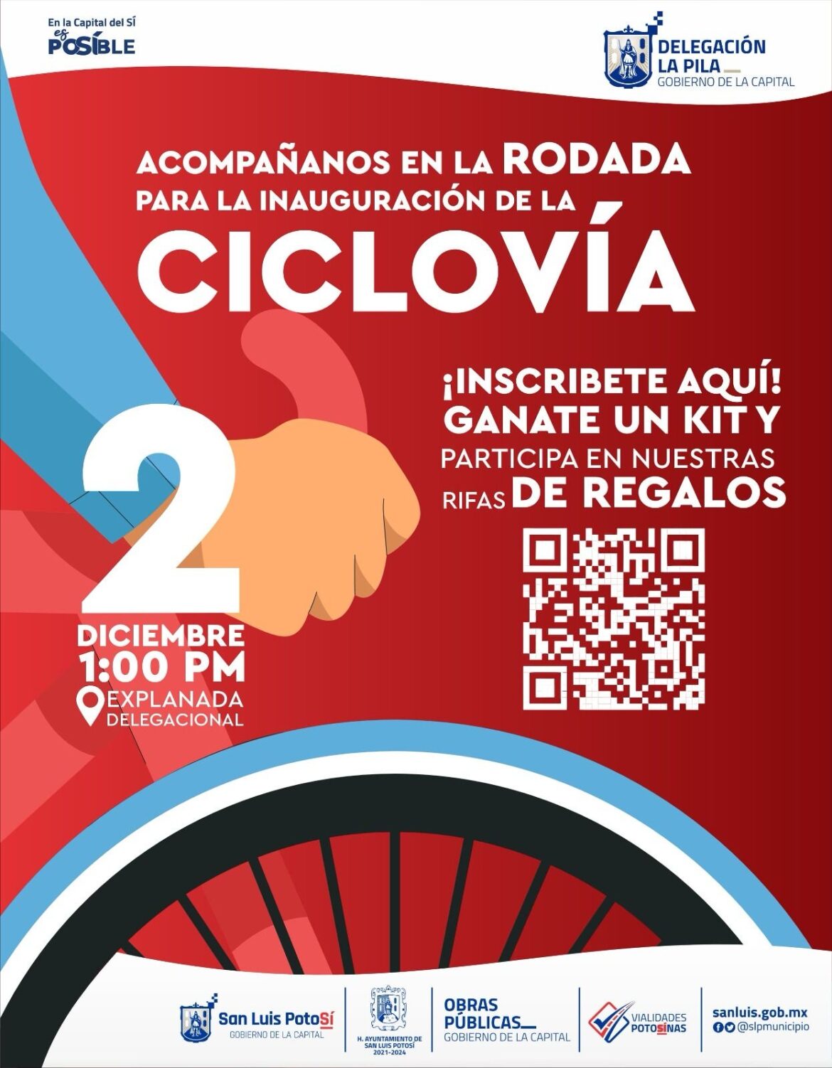 Gobierno Municipal inaugurará ciclovía en la Delegación La Pila, con una rodada