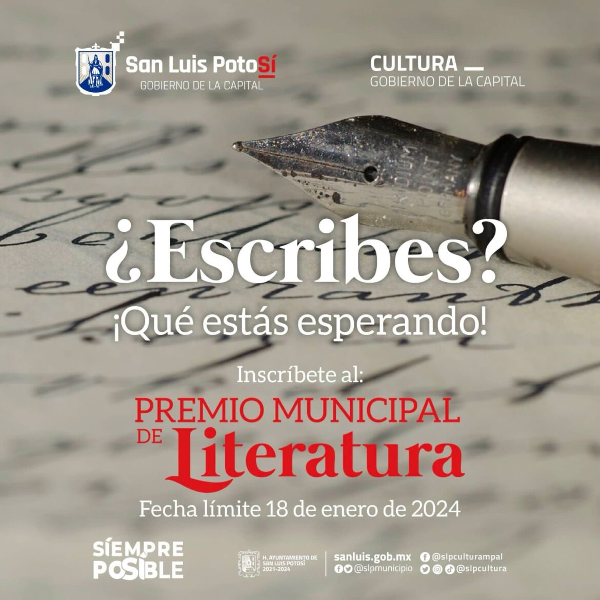 ¡Apúrate!, que se cierra la Convocatoria al Premio Municipal de Literatura
