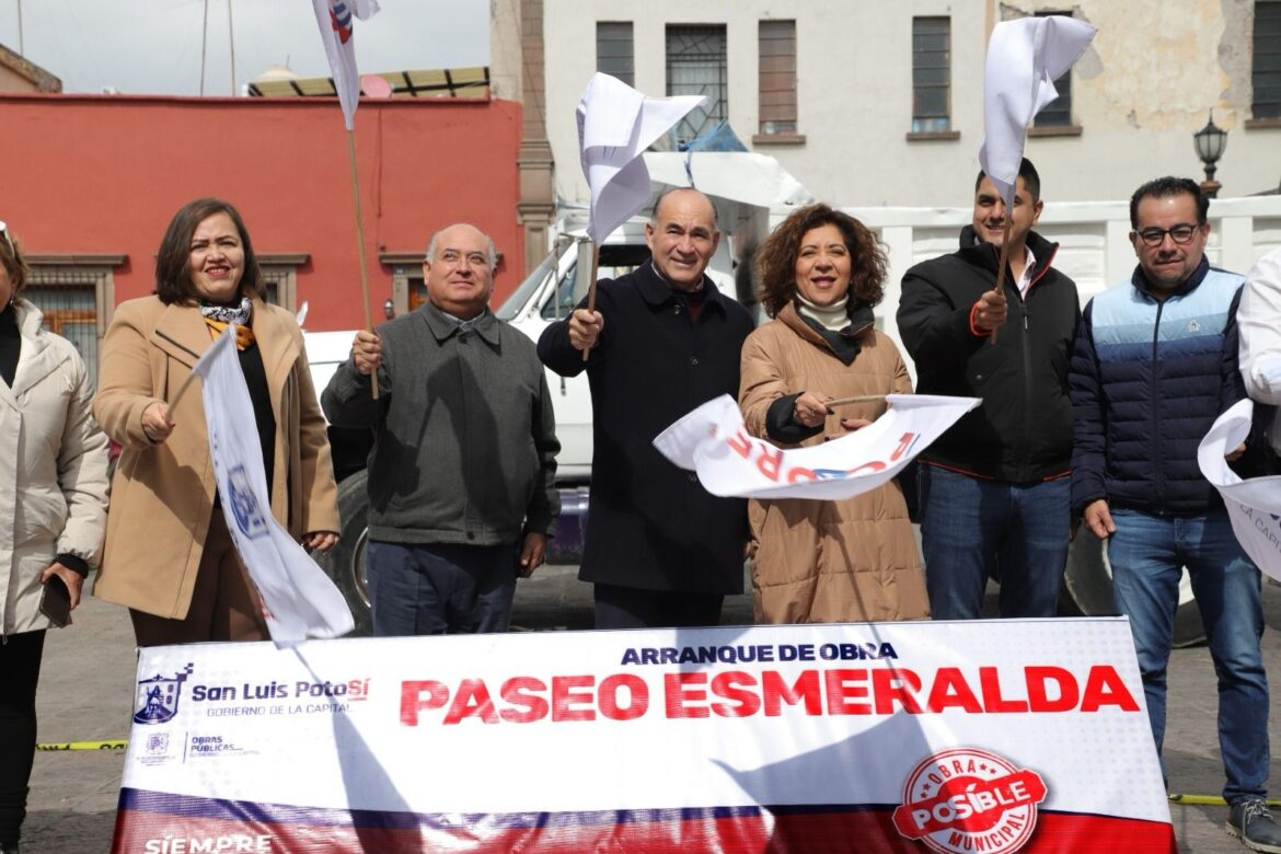 Alcalde Galindo arranca obra de Paseo Esmeralda, la más importante del Centro Histórico