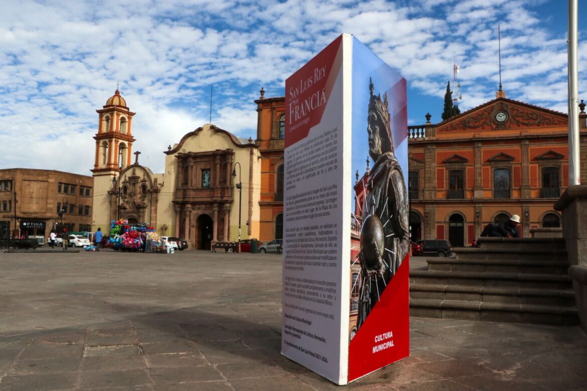 Se retira escultura de San Luis Rey de Francia de Plaza de Los Fundadores, se le modificará parte del brazo izquierdo de acuerdo con la iconografía histórica existente