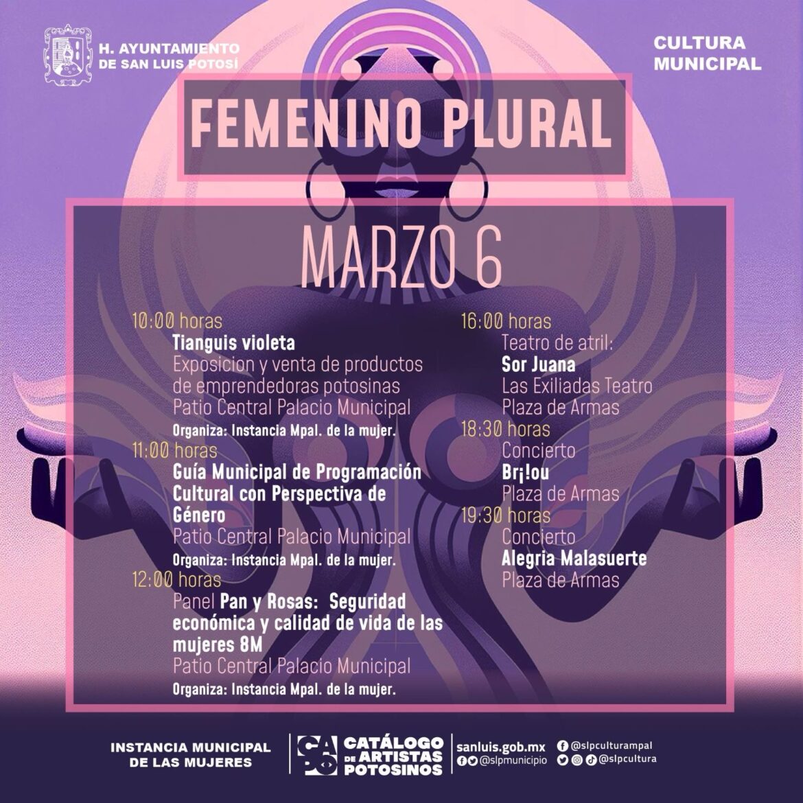 ¡Checa qué habrá en el segundo día de actividades del programa Femenino Plural, la mujer en el arte y la cultura!