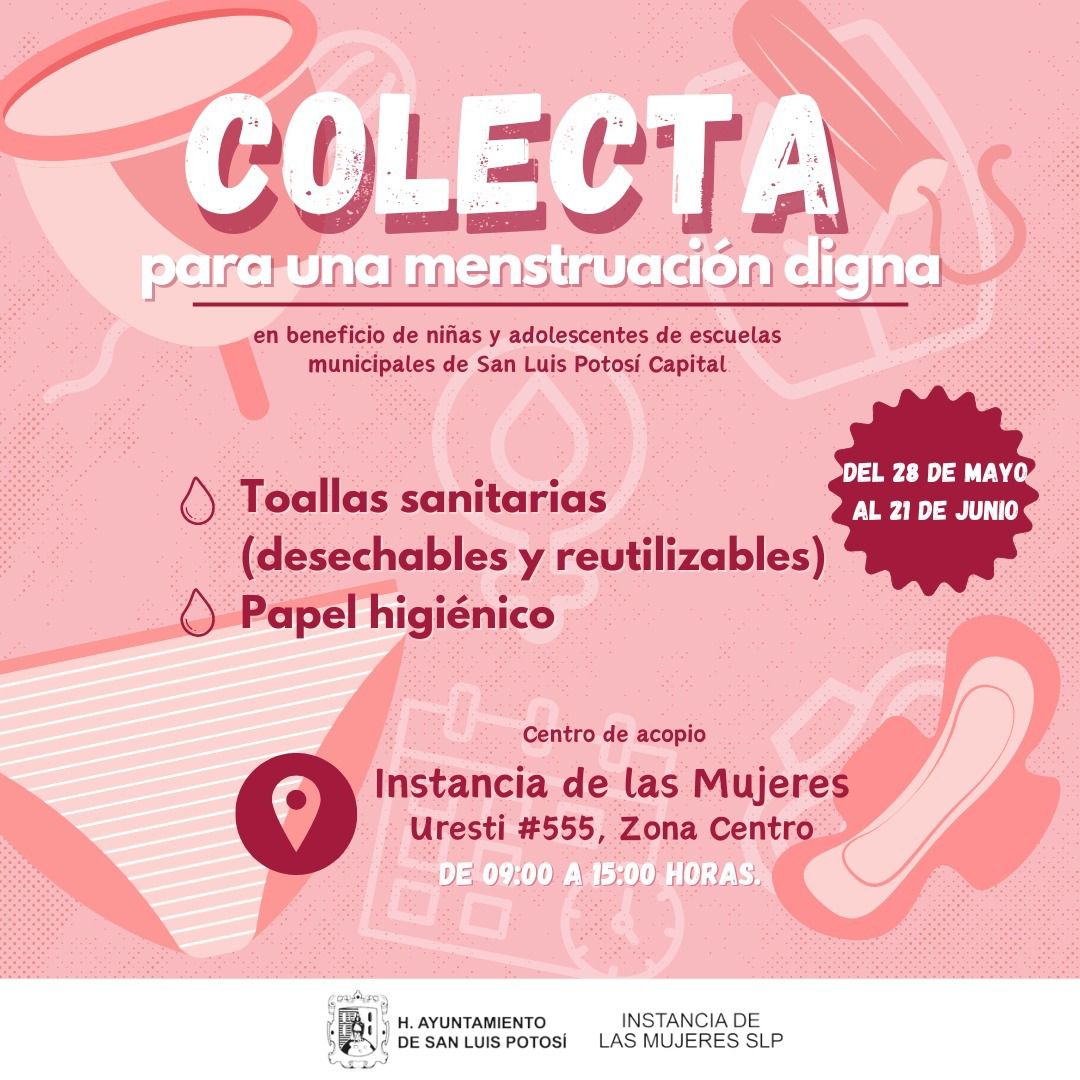PARTICIPA EN LA “COLECTA PARA UNA MENSTRUACIÓN DIGNA” DEL INSTITUO MUNICIPAL