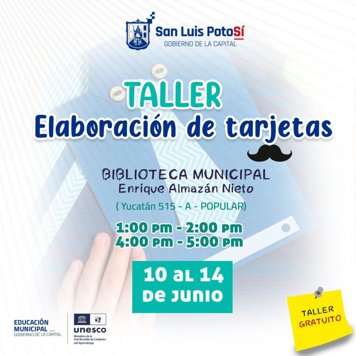 Ayuntamiento de SLP invita a los talleres del mes de junio en las bibliotecas municipales