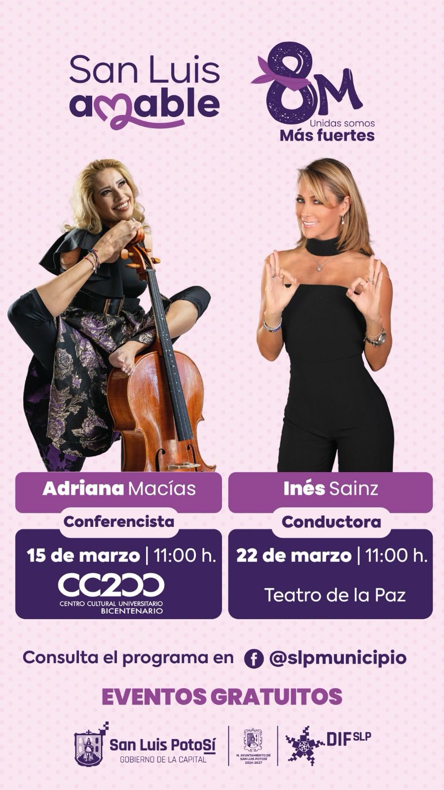 Adriana Macías e Inés Sáinz ofrecerán conferencias magistrales por el 8M en San Luis Capital