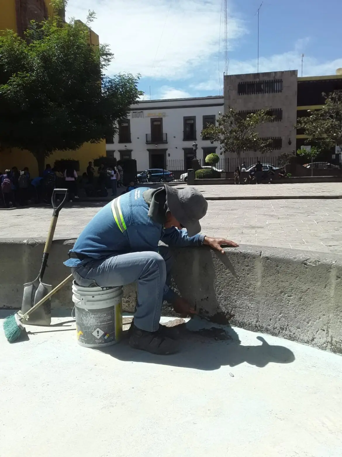 Gobierno de la Capital rehabilita la emblemática fuente de la Plaza de Aranzazú