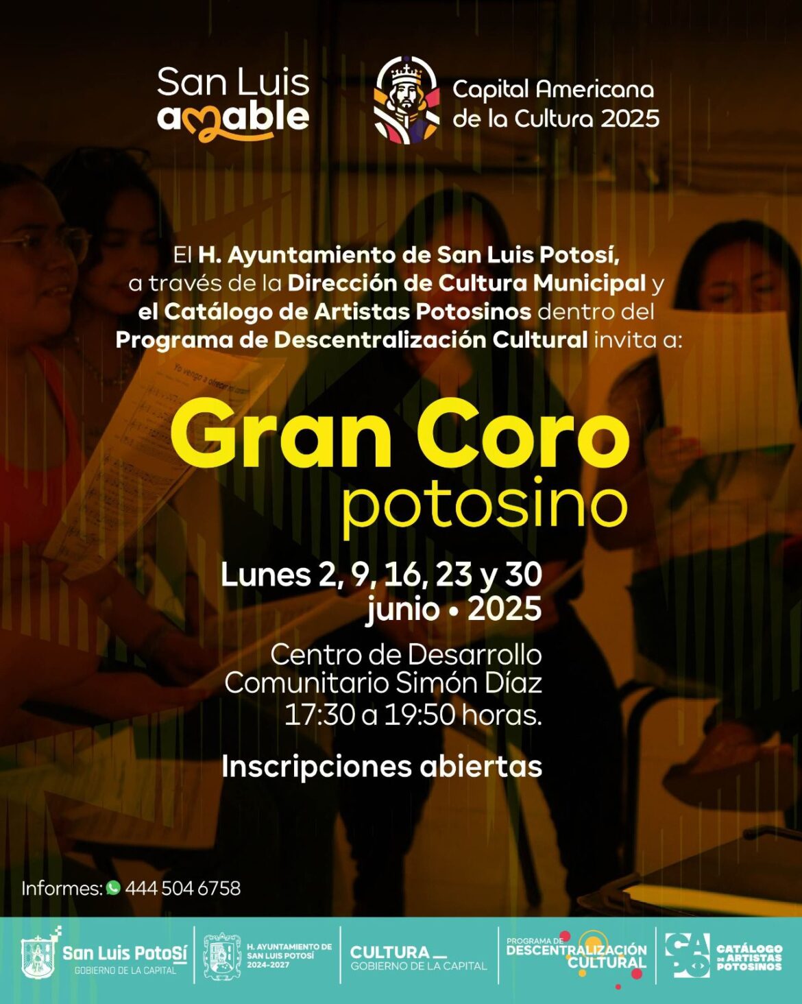 Aún puedes ser parte del Gran Coro Municipal Potosino