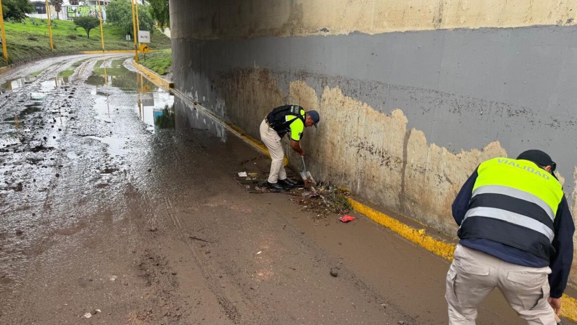 Gobierno de la Capital realiza limpieza en desnivel de glorieta Real Inn para su pronta reapertura