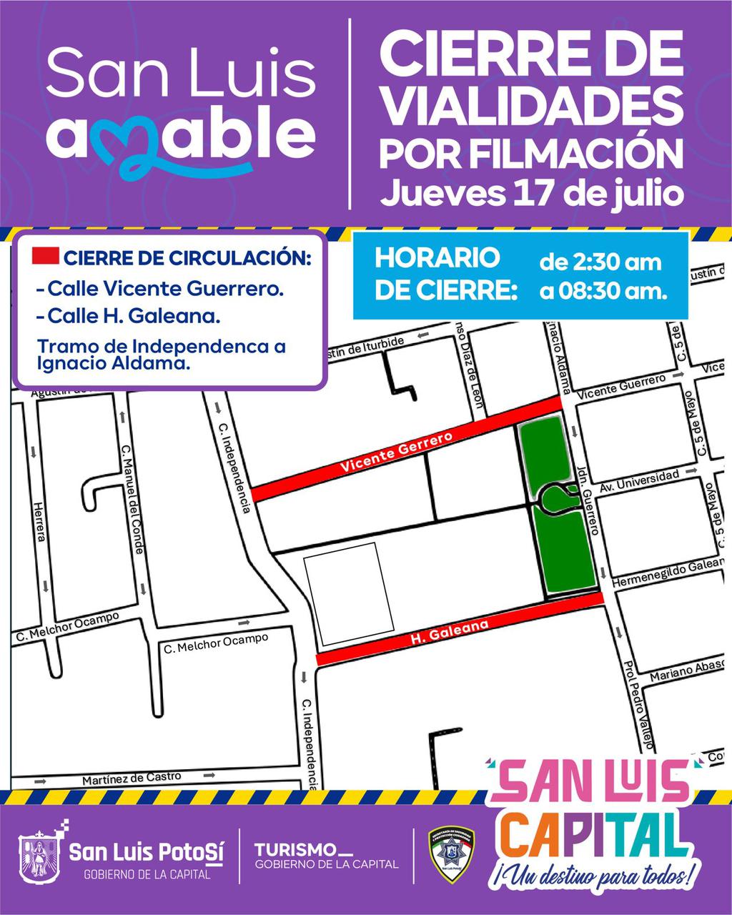 Habrá cierres intermitentes en el Centro Histórico por grabación de filme