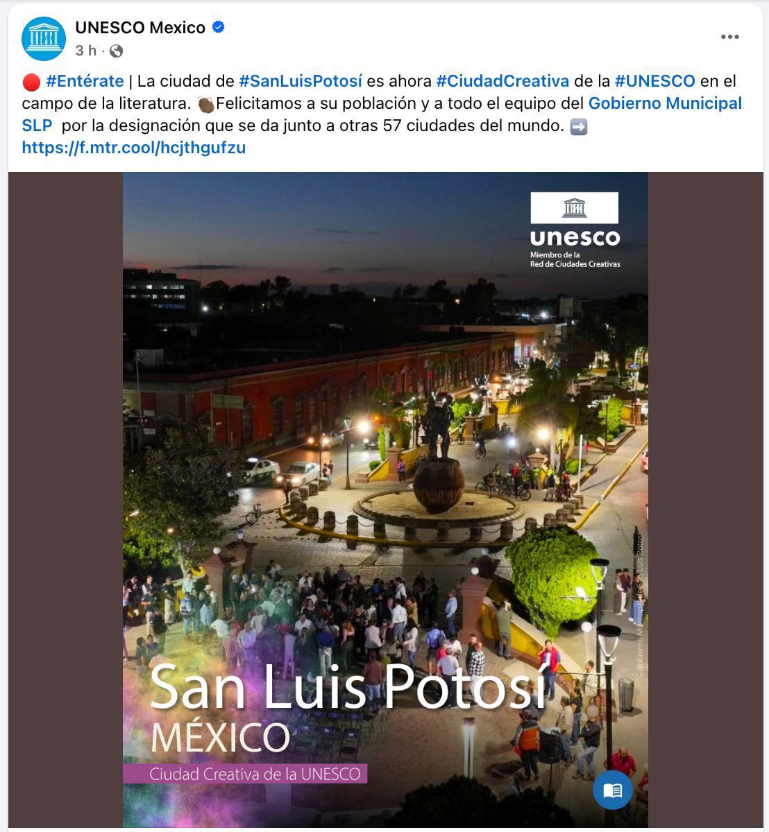 Unesco nombra a San Luis Capital como Ciudad Creativa